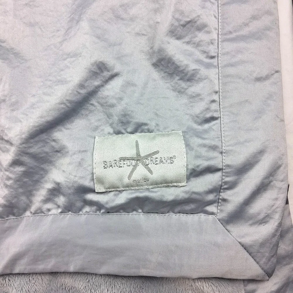 Barefoot Dreams Silver Gray Royal Baby Crown‎ Blanket Satin htf Lovey 30x40